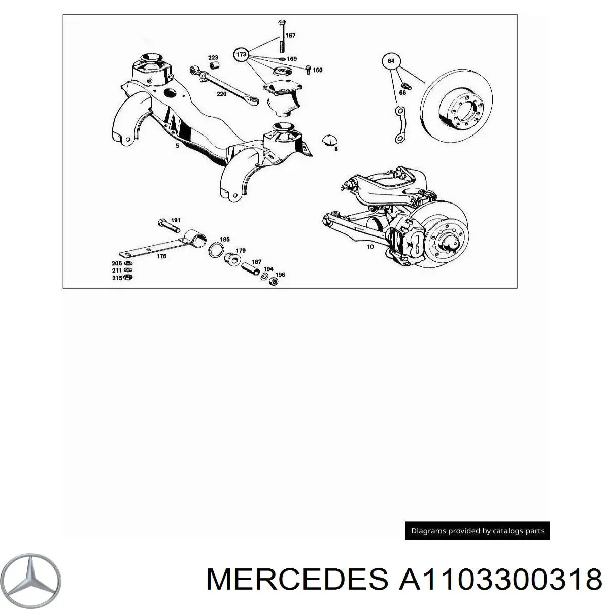 A1103300318 Mercedes Ремкомплект шкворня поворотного кулака
