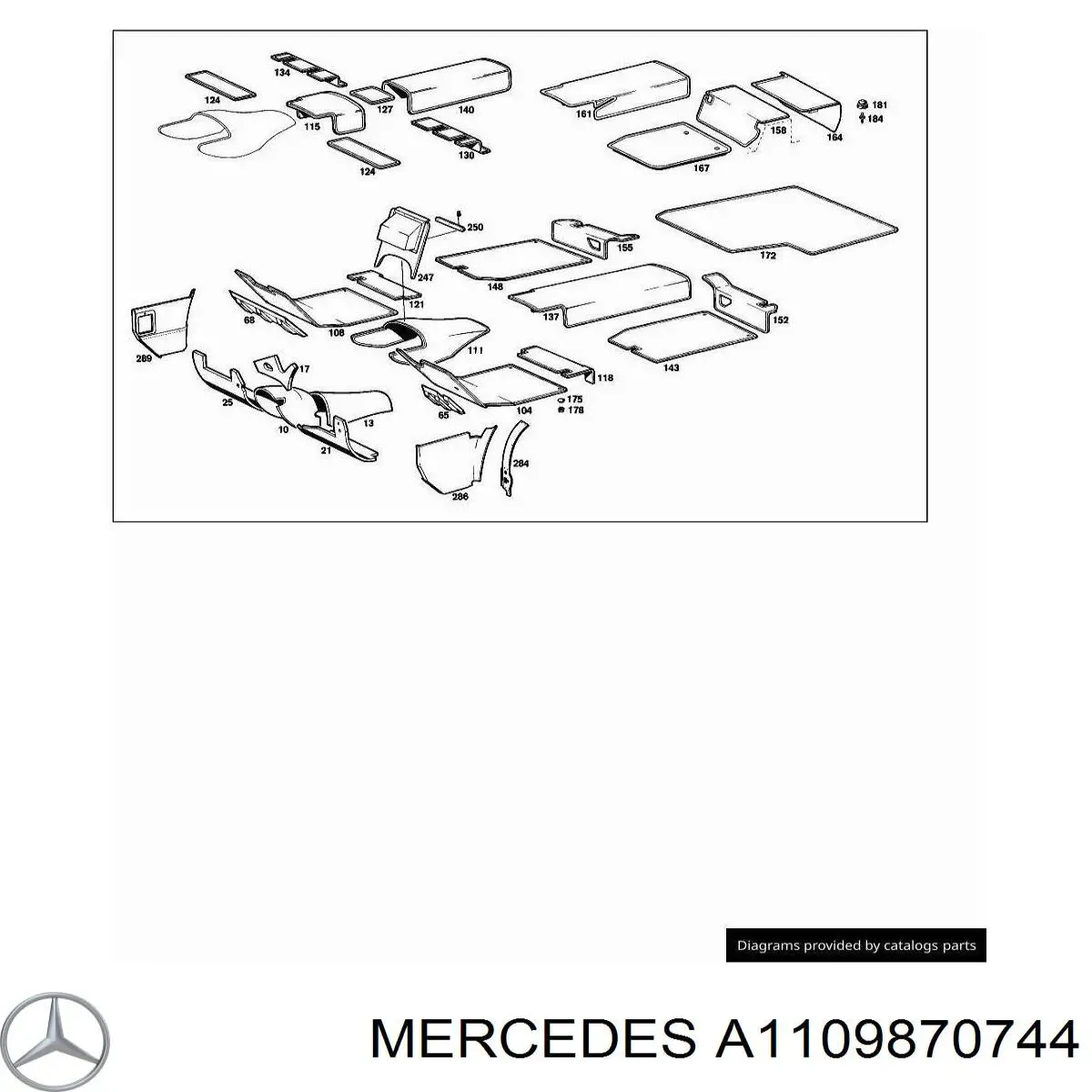 A1109870744 Mercedes Заглушка кузова (підлоги)