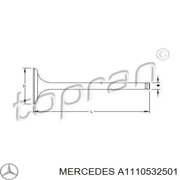 Клапан впускний Mahle Original 001VE30465000 ціна, від 241.02 USD