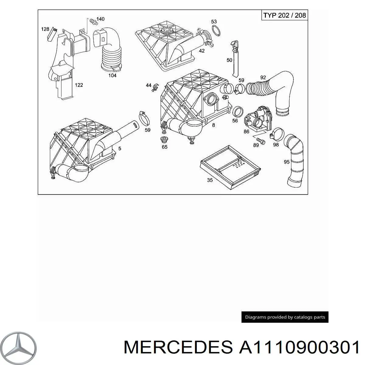 1110900301 Mercedes корпус повітряного фільтра