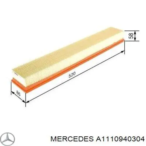 A1110940304 Mercedes фільтр повітряний