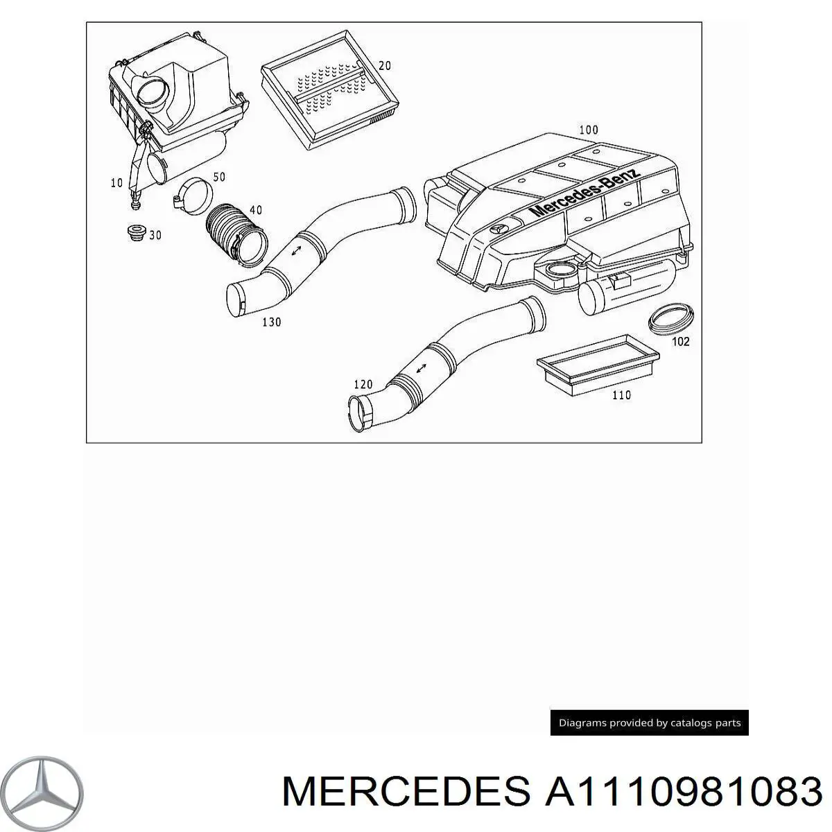 A1110981083 Mercedes Повітрозабірник повітряного фільтра