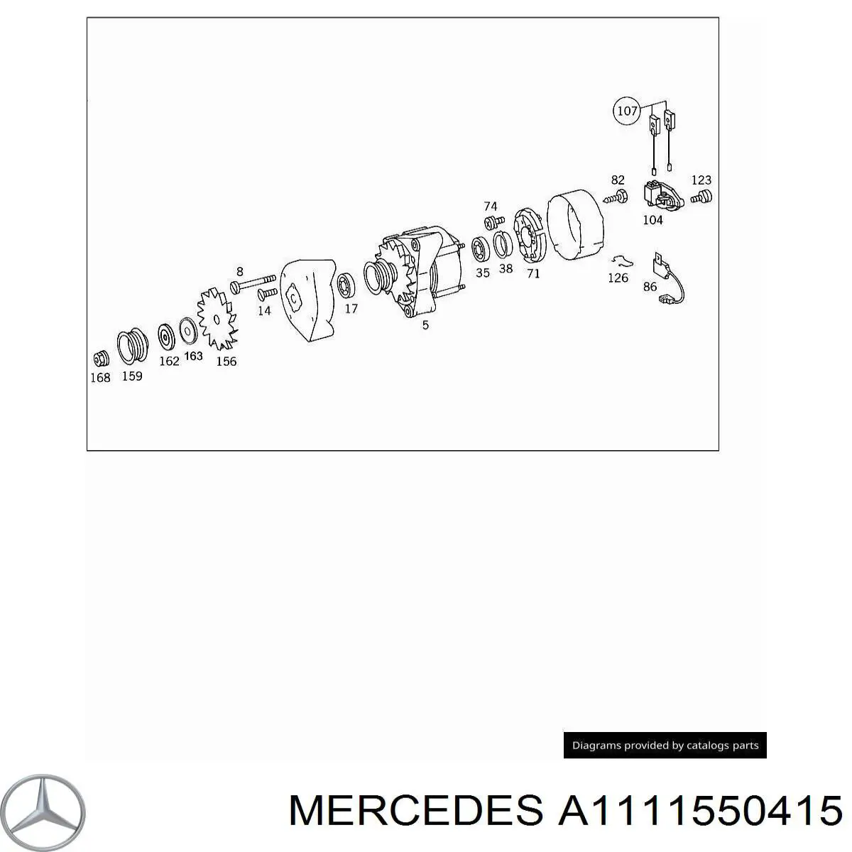 A1111550415 Mercedes шків генератора