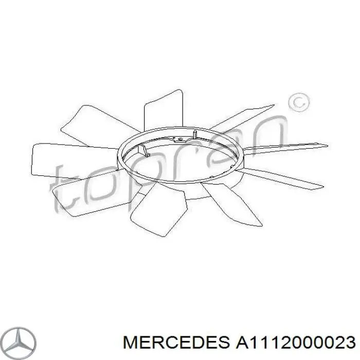 Купити A1112000023 Mercedes Вентилятор/крильчатка радіатора охолодження