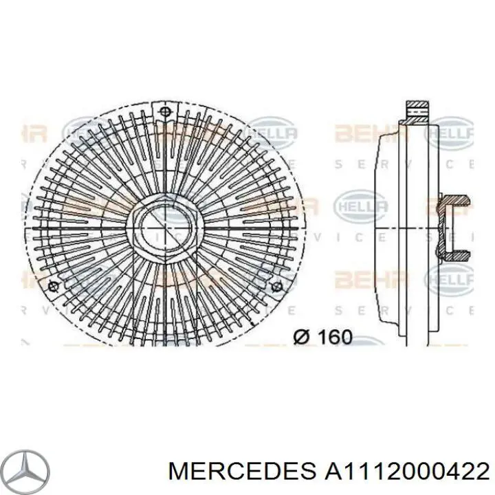 Купити A1112000422 Mercedes Муфта вязкостная системи охолодження