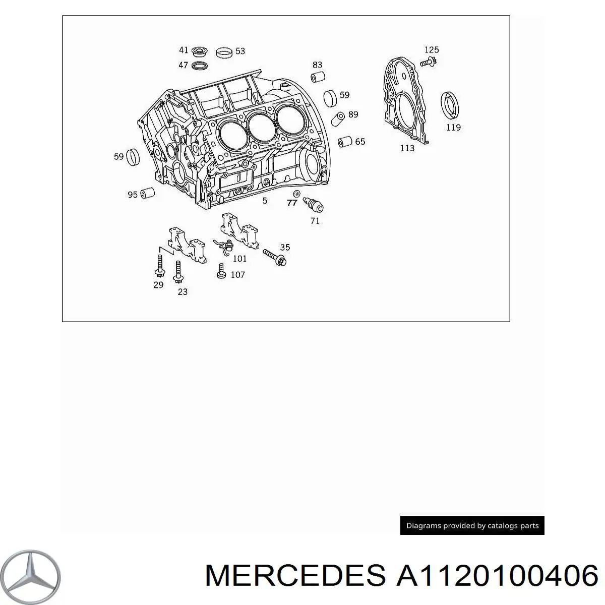 1120104205 Mercedes блок циліндрів двигуна