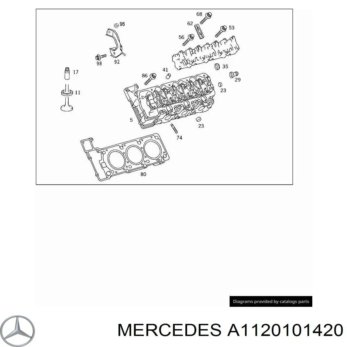 A1120161201 Mercedes Головка блоку циліндрів (ГБЦ), ліва