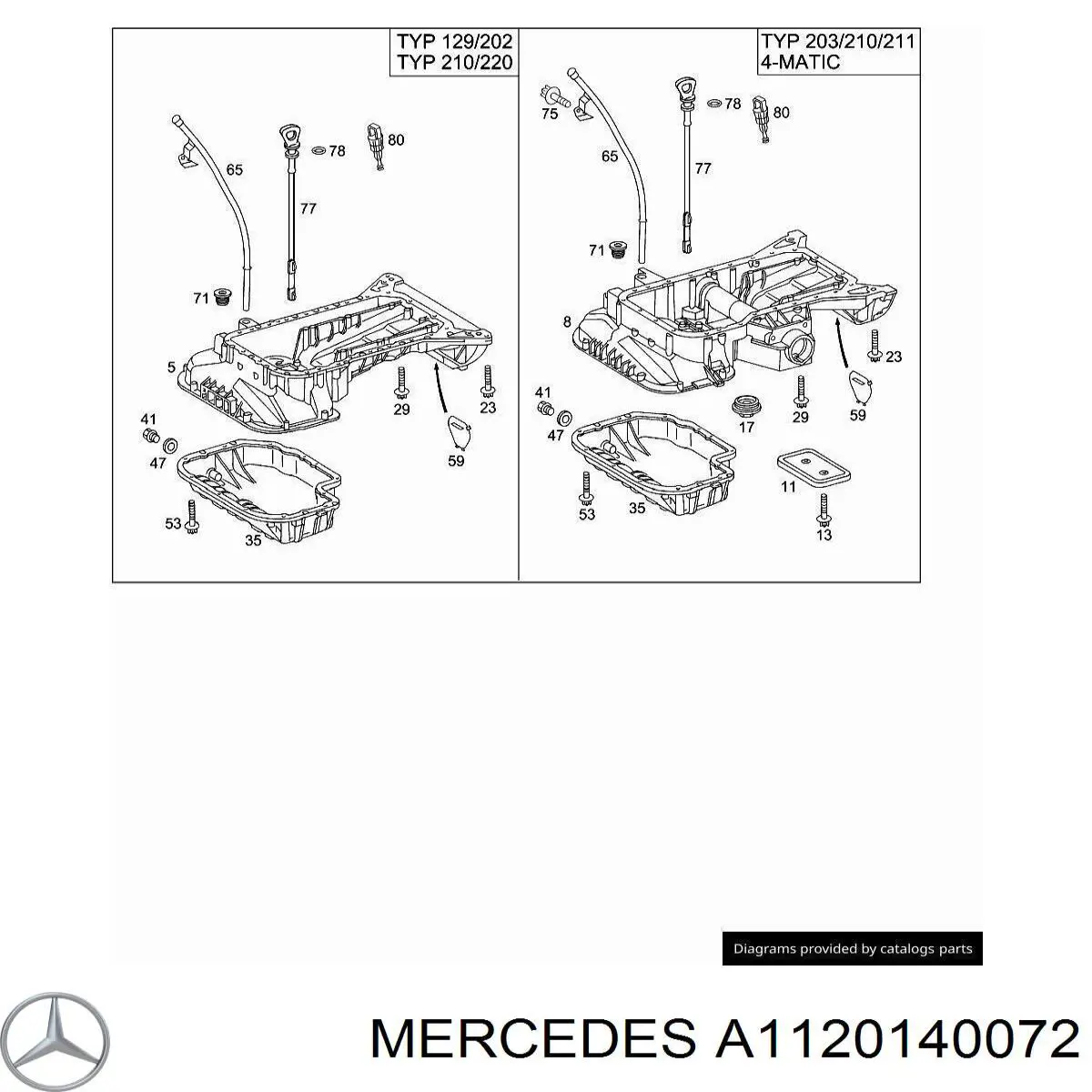 Пробка піддона двигуна Mercedes A1120140072 ціна, від 34.53 USD