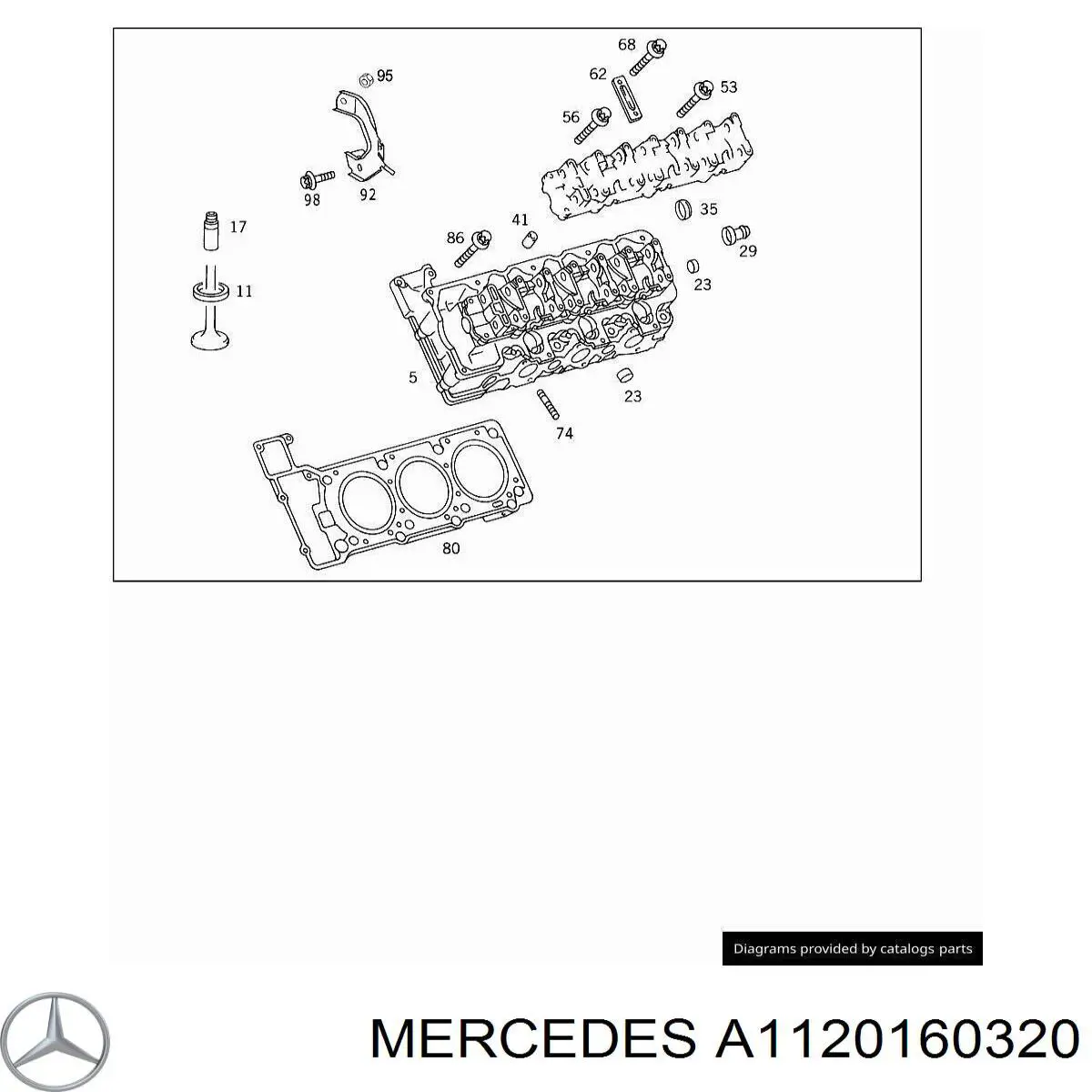 A1120160320 Mercedes прокладка головки блока циліндрів (гбц, ліва)