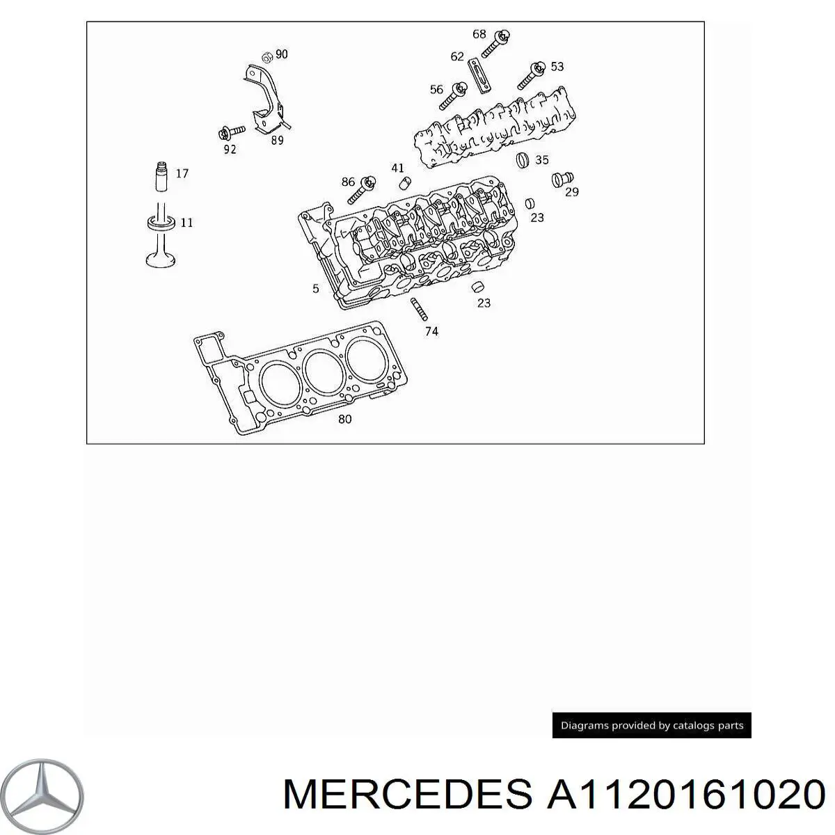 Прокладка головки блока циліндрів (ГБЦ), права Mercedes A1120161020 ціна, від 36.85 USD