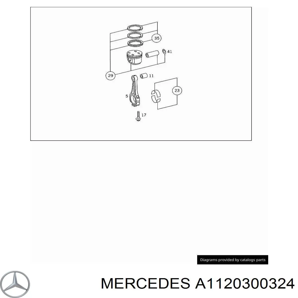 Кільця поршневі на 1 циліндр, STD. Mercedes A1120300324 ціна, від 38.44 USD