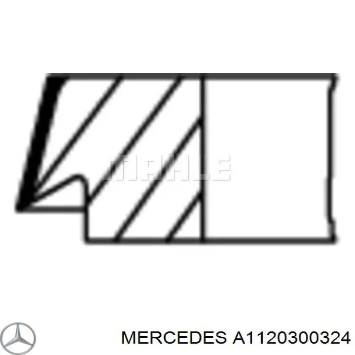A1120300324 Mercedes Кільця поршневі на 1 циліндр, STD.