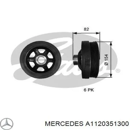 Купити A1120351300 Mercedes Шків колінчастого вала