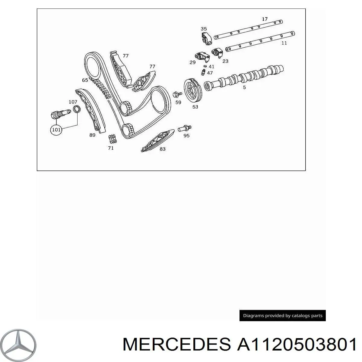 1120502401 Mercedes розподільний вал двигуна лівий