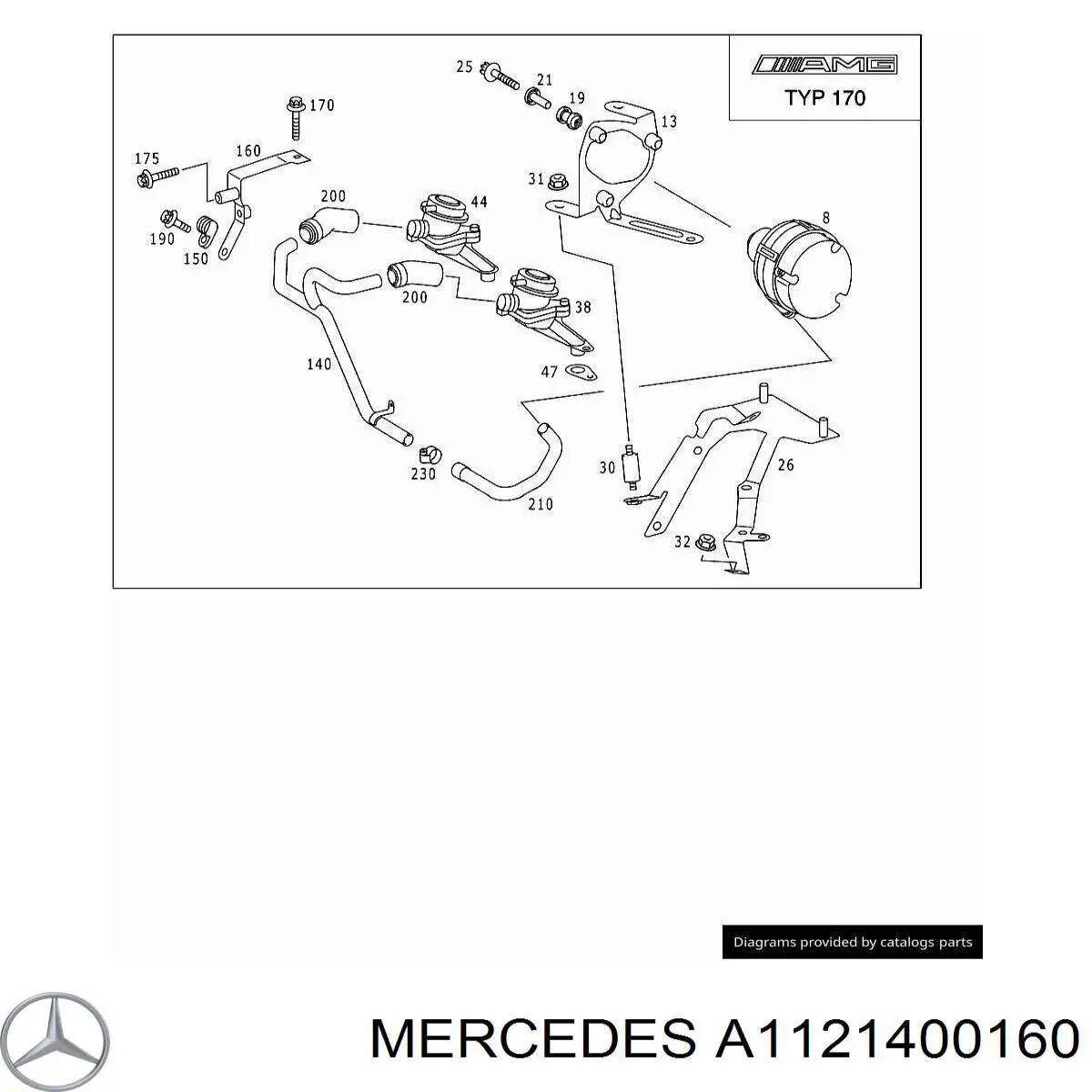 Клапан подачі вторинного повітря Mercedes A1121400160 ціна, від 95.08 USD