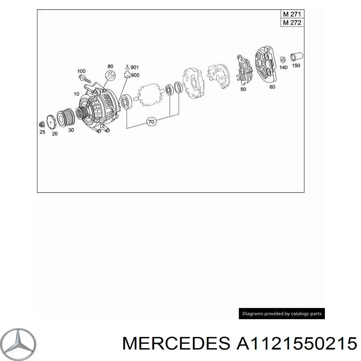 1121550215 Mercedes шків генератора