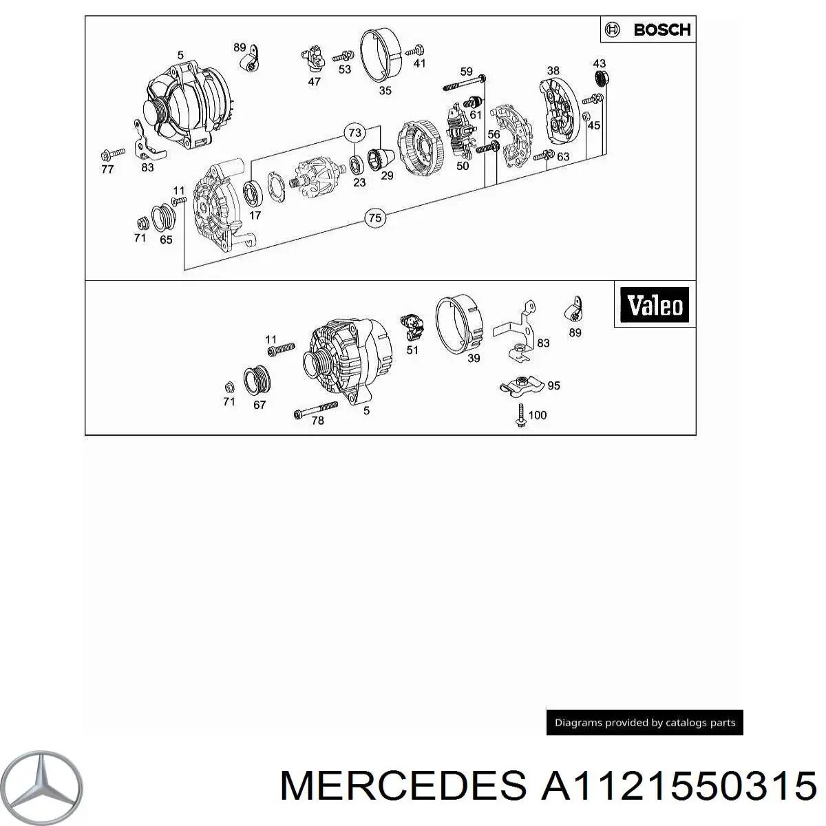 A1121550315 Mercedes Обгонна муфта генератора