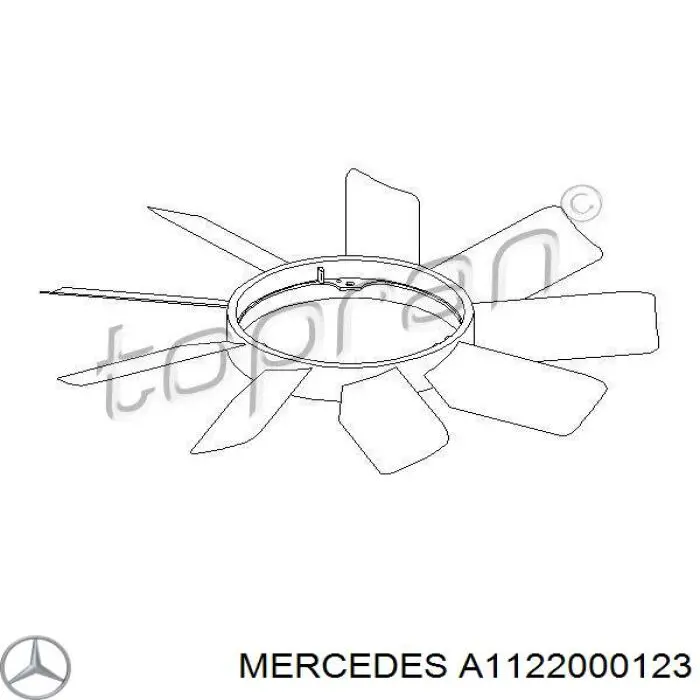 A1122000123 Mercedes Вентилятор / крильчатка радіатора охолодження