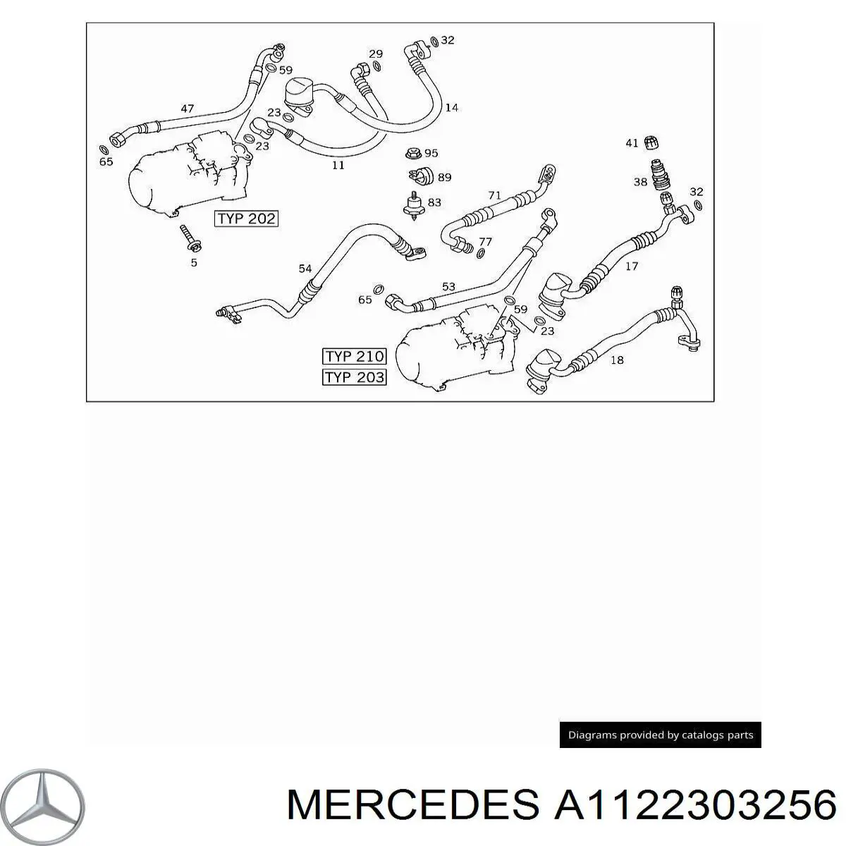 Шланг кондиціонера, від випарника до компресора Mercedes A1122301456 ціна, від 9.98 USD
