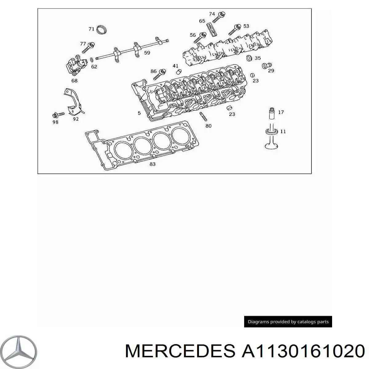 Купити A1130161020 Mercedes Прокладка головки блока циліндрів (ГБЦ), права