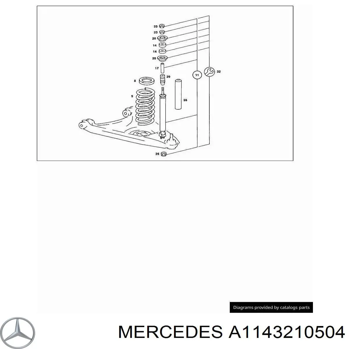 A1143210504 Mercedes Пружина амортизатора передняя