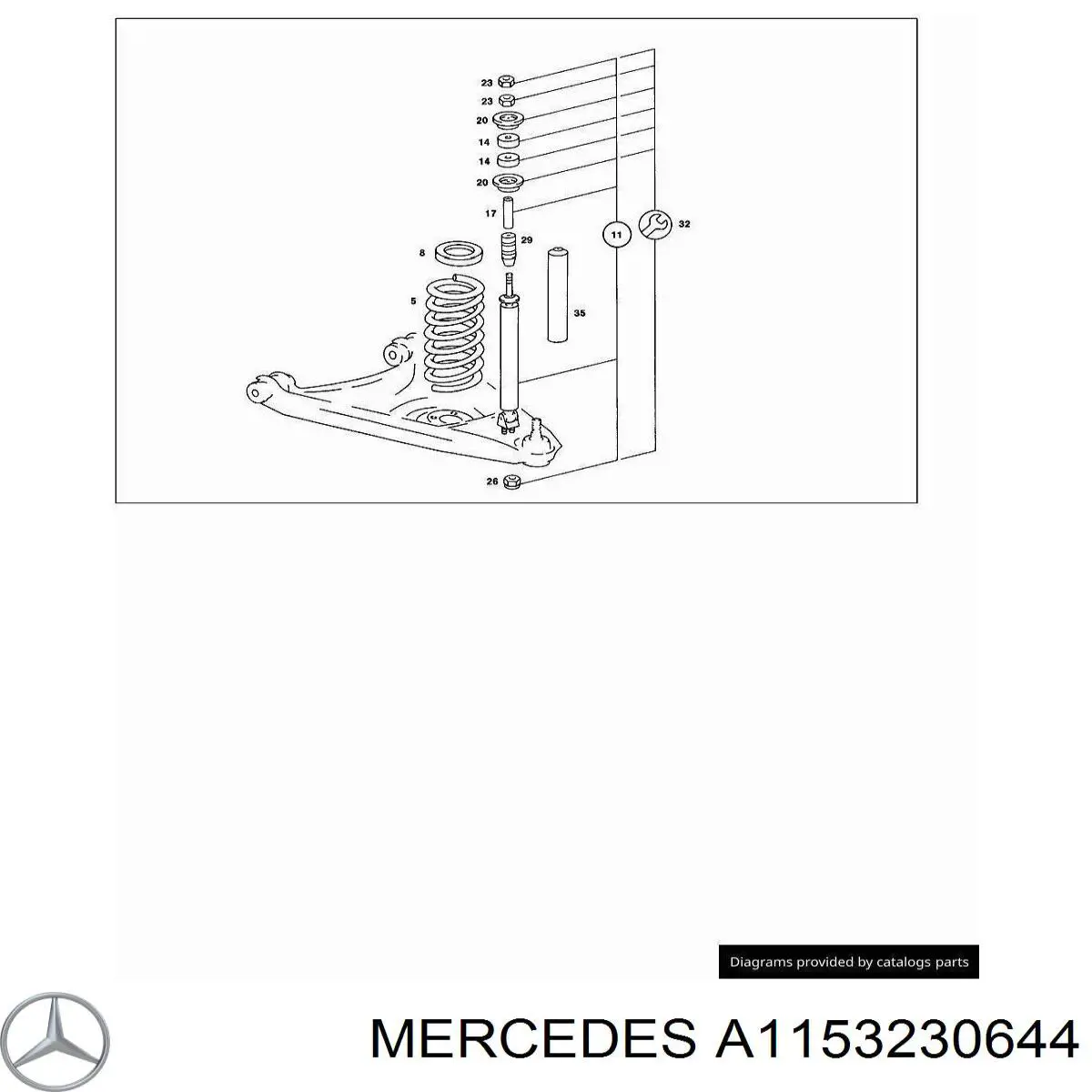 Буфер-відбійник амортизатора переднього Mercedes A1153230644 ціна, від 15.79 USD