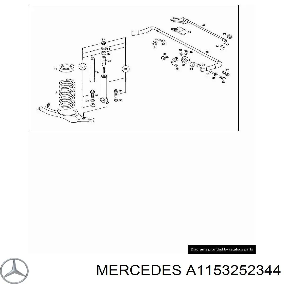 A1153252344 Mercedes проставка (гумове кільце пружини задньої, верхня)