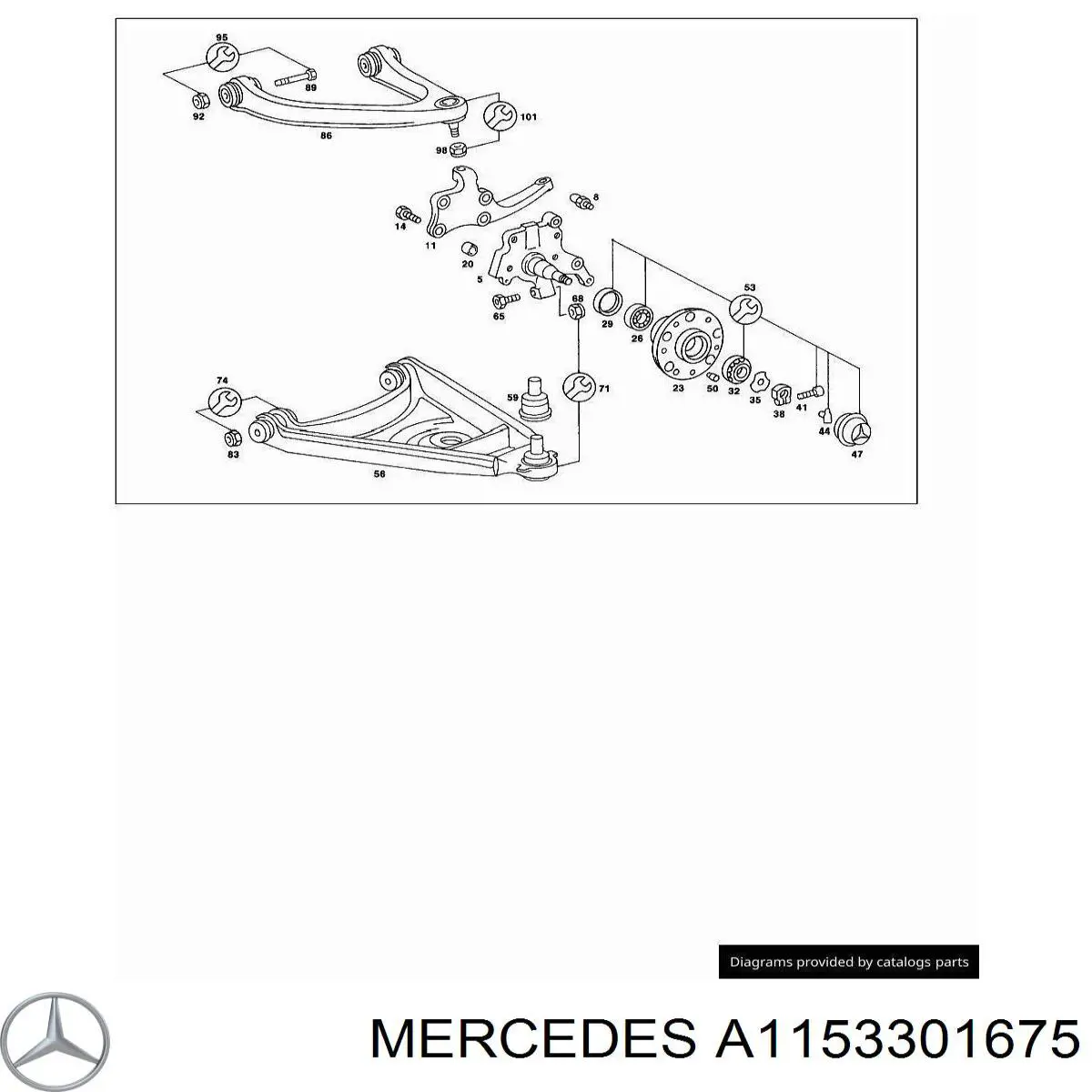 Купити A1153301675 Mercedes Сайлентблок передньої підвіски