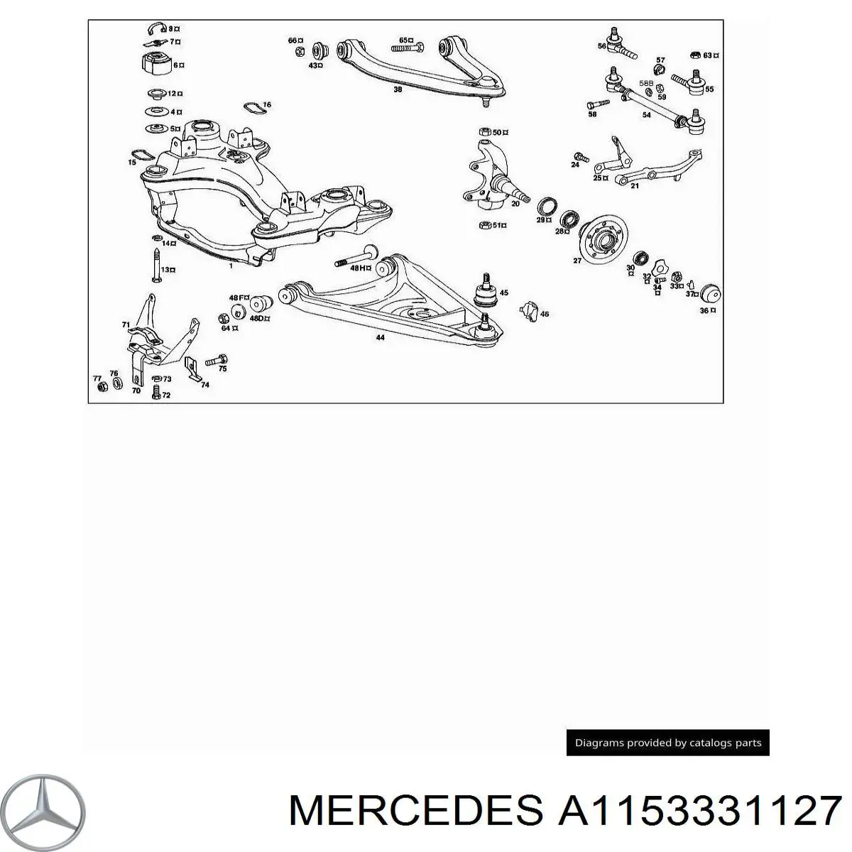 Купити A1153331127 Mercedes Кульова опора, нижня