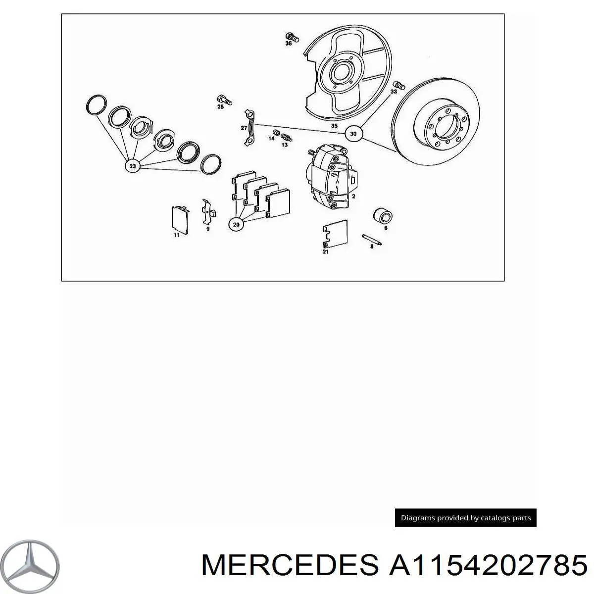 Купити A1154202785 Mercedes Трос ручного гальма задній, правий/лівий