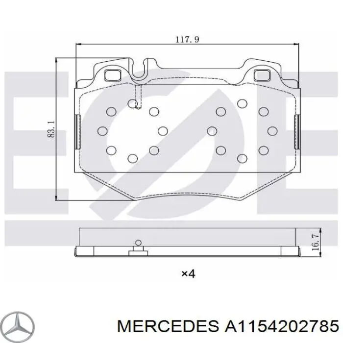 Трос ручного гальма задній, правий/лівий Mercedes A1154202785 ціна, від 26.61 USD