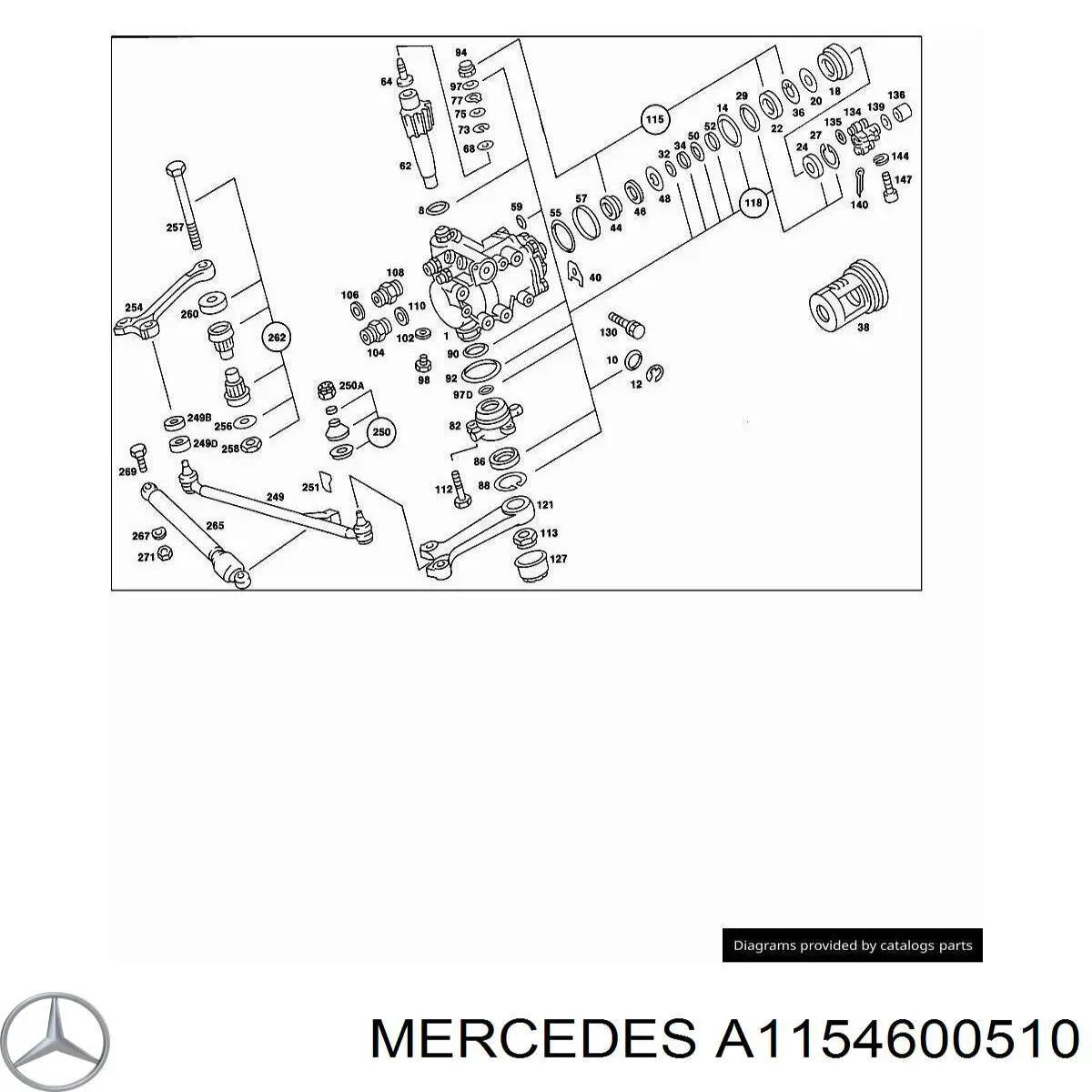 Купити A1154600510 Mercedes Хрестовина рульового механізму