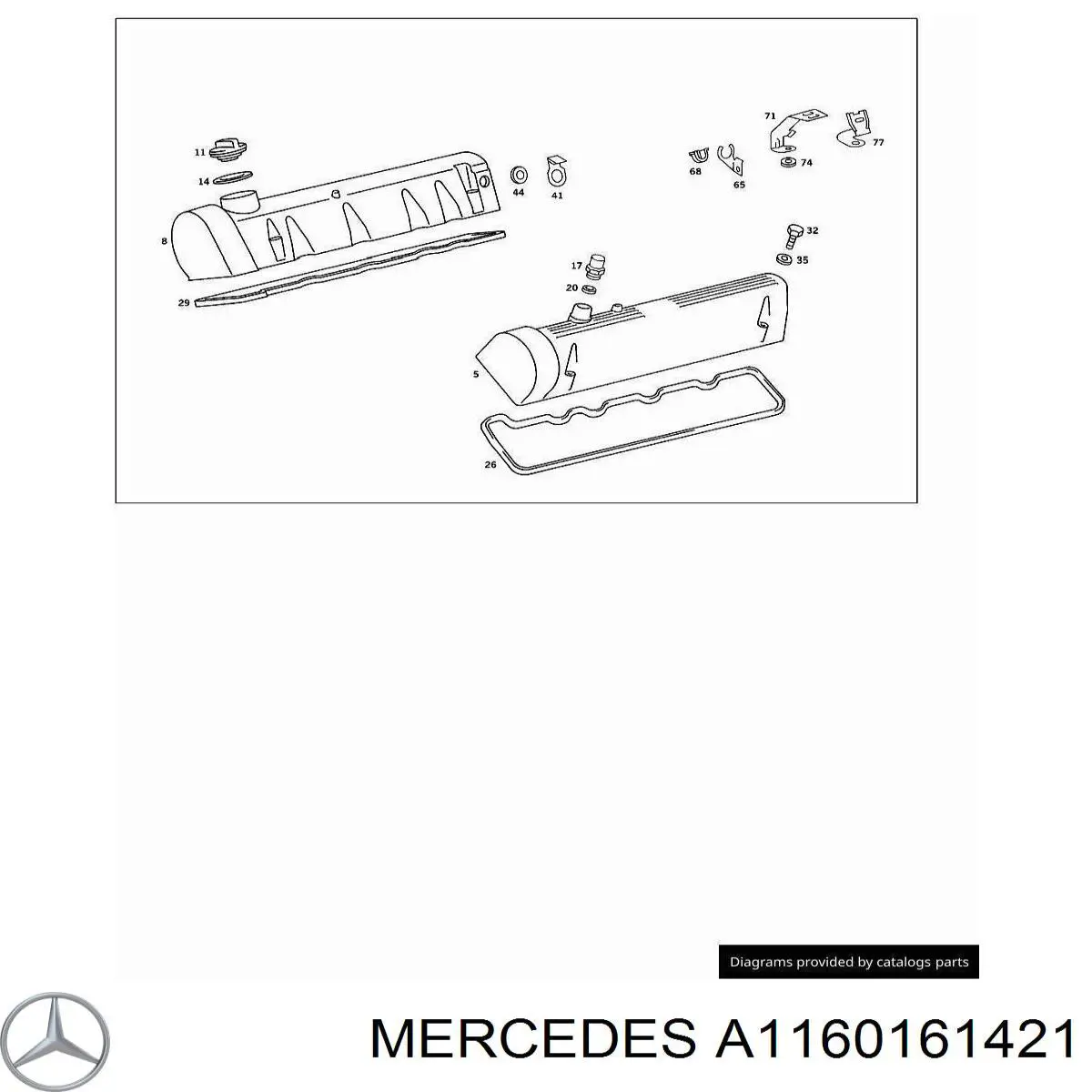 Прокладка клапанної кришки, права на Mercedes S-Class (W126)