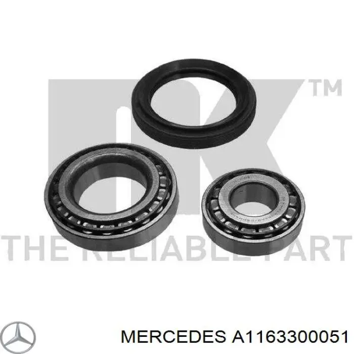 Комплект підшипник маточини передньої Mercedes A1163300051 ціна, від 12.67 USD