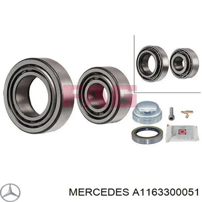 Купити A1163300051 Mercedes Підшипник ступиці передньої