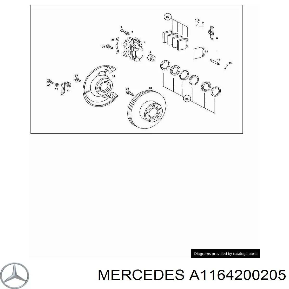 Диск переднього гальма Mercedes A1164200205 ціна, від 54.56 USD