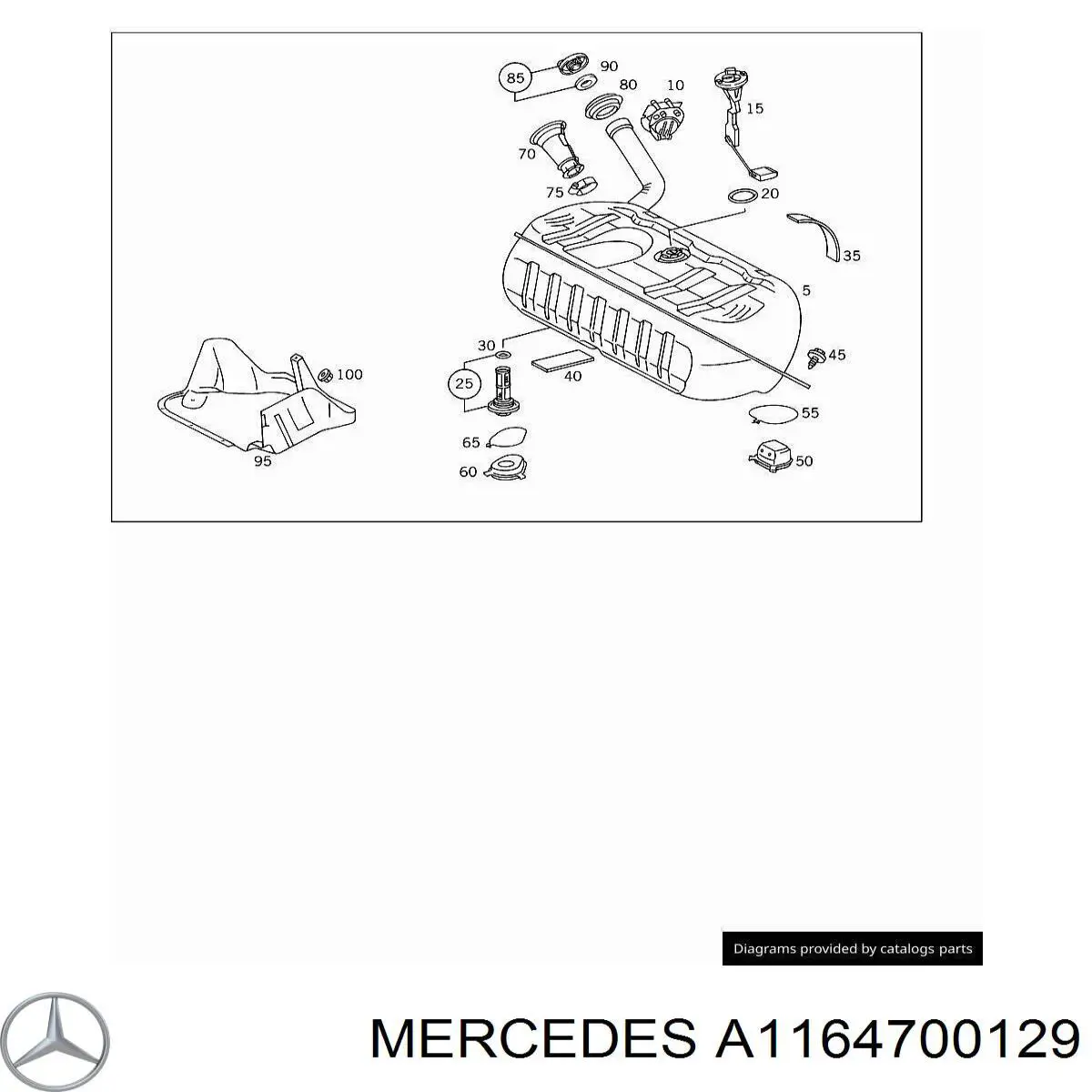 Шланг заливної горловини, паливного бака Mercedes A1164700129 ціна, від 31.67 USD
