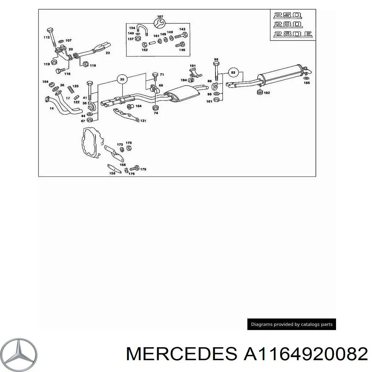 Подушка глушника A1164920082 Mercedes