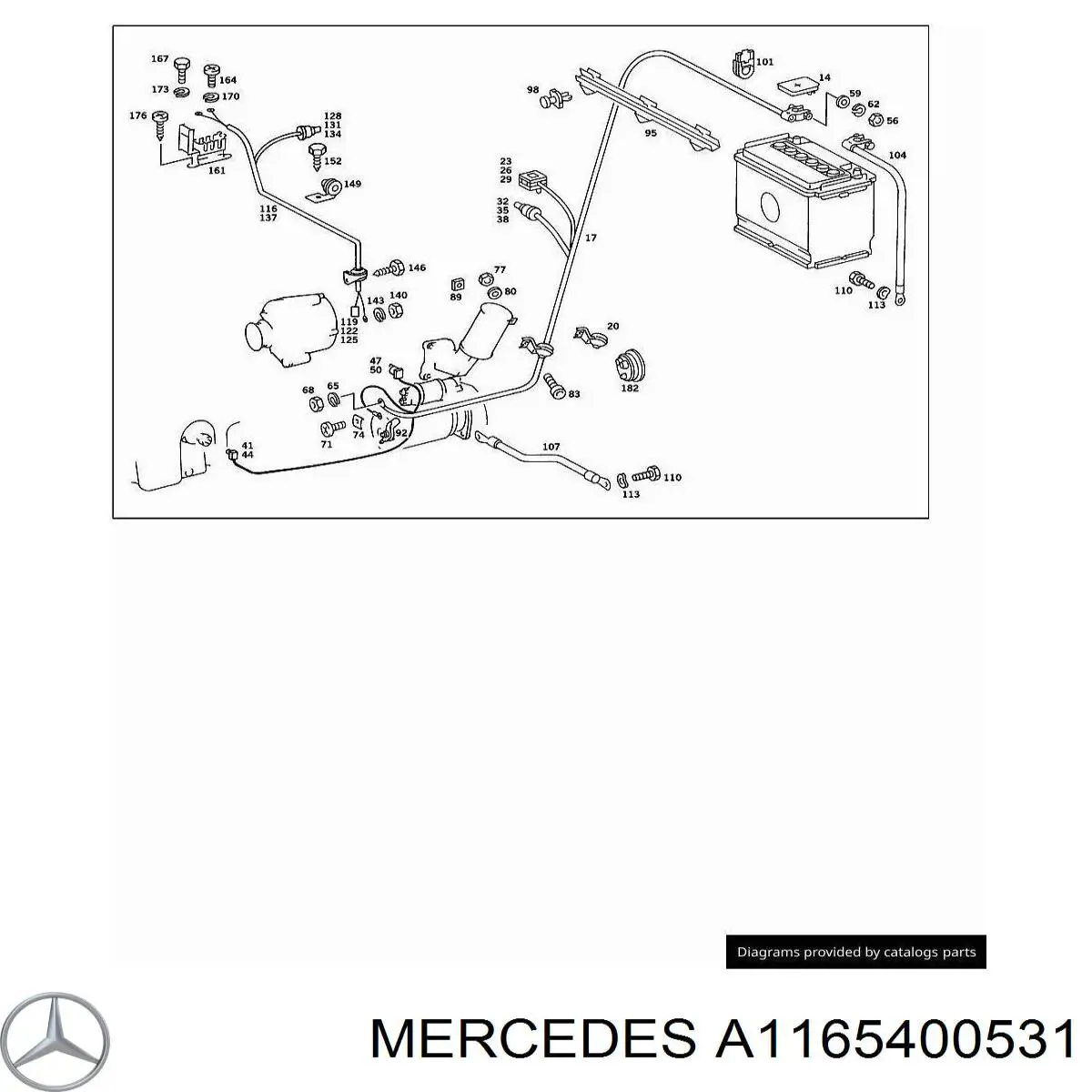 A2015400041 Mercedes Кабель маси акумулятора (АКБ)