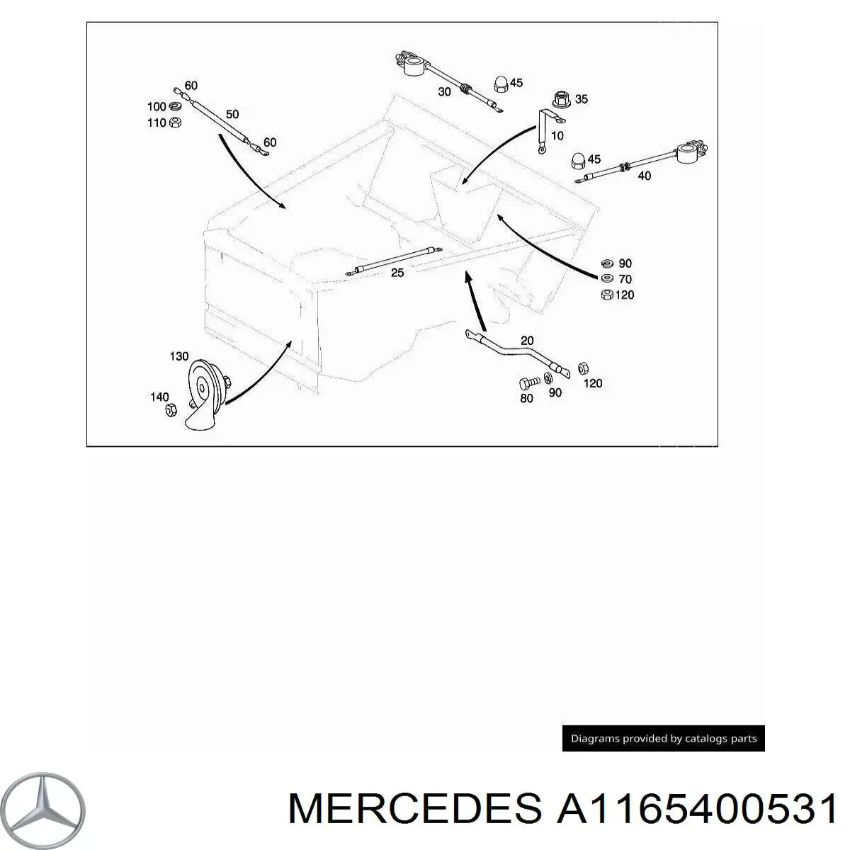 Купити A2015400041 Mercedes Кабель маси акумулятора (АКБ)