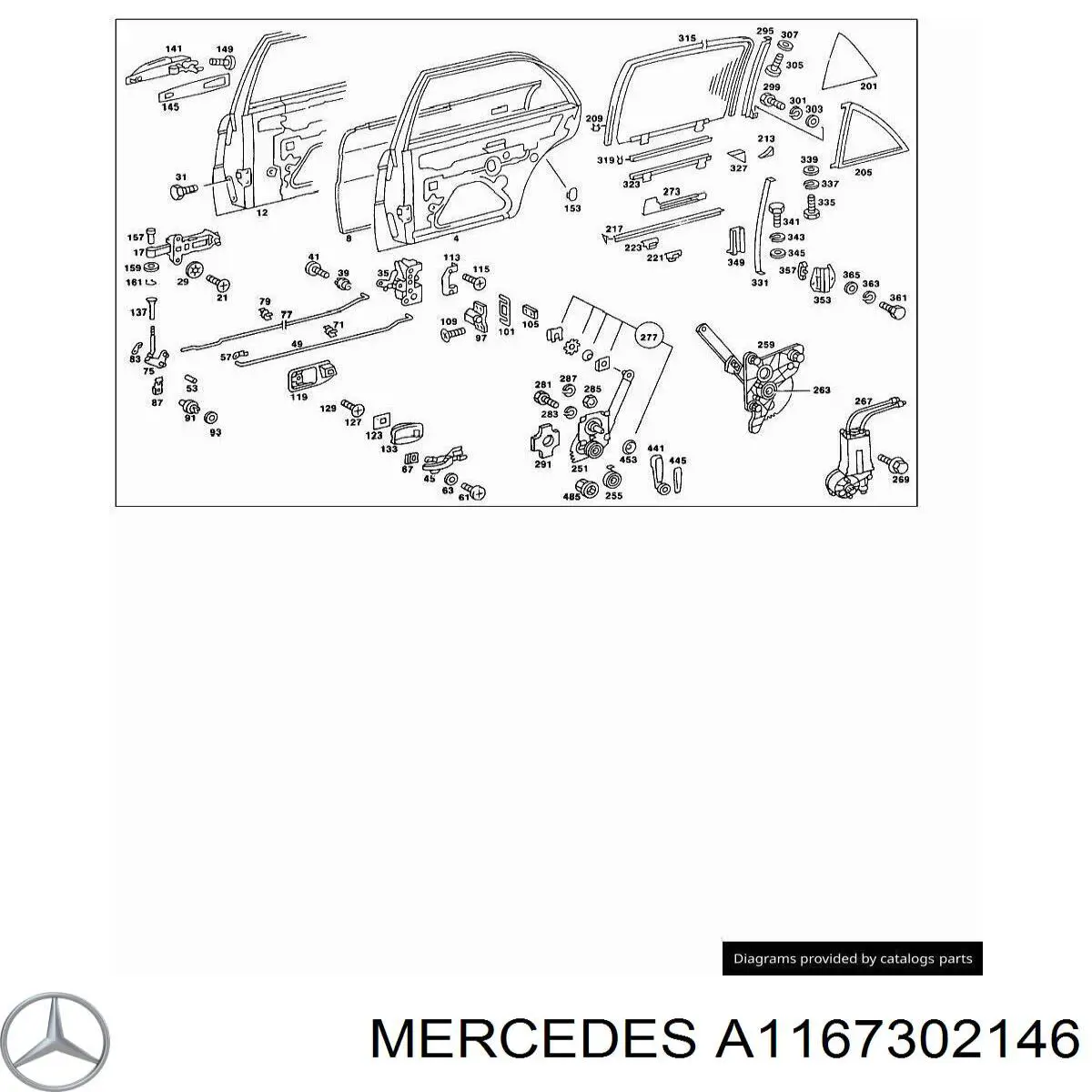 Механізм склопідйомника двері задньої, лівої Mercedes A1167302146 ціна, від 740.83 USD