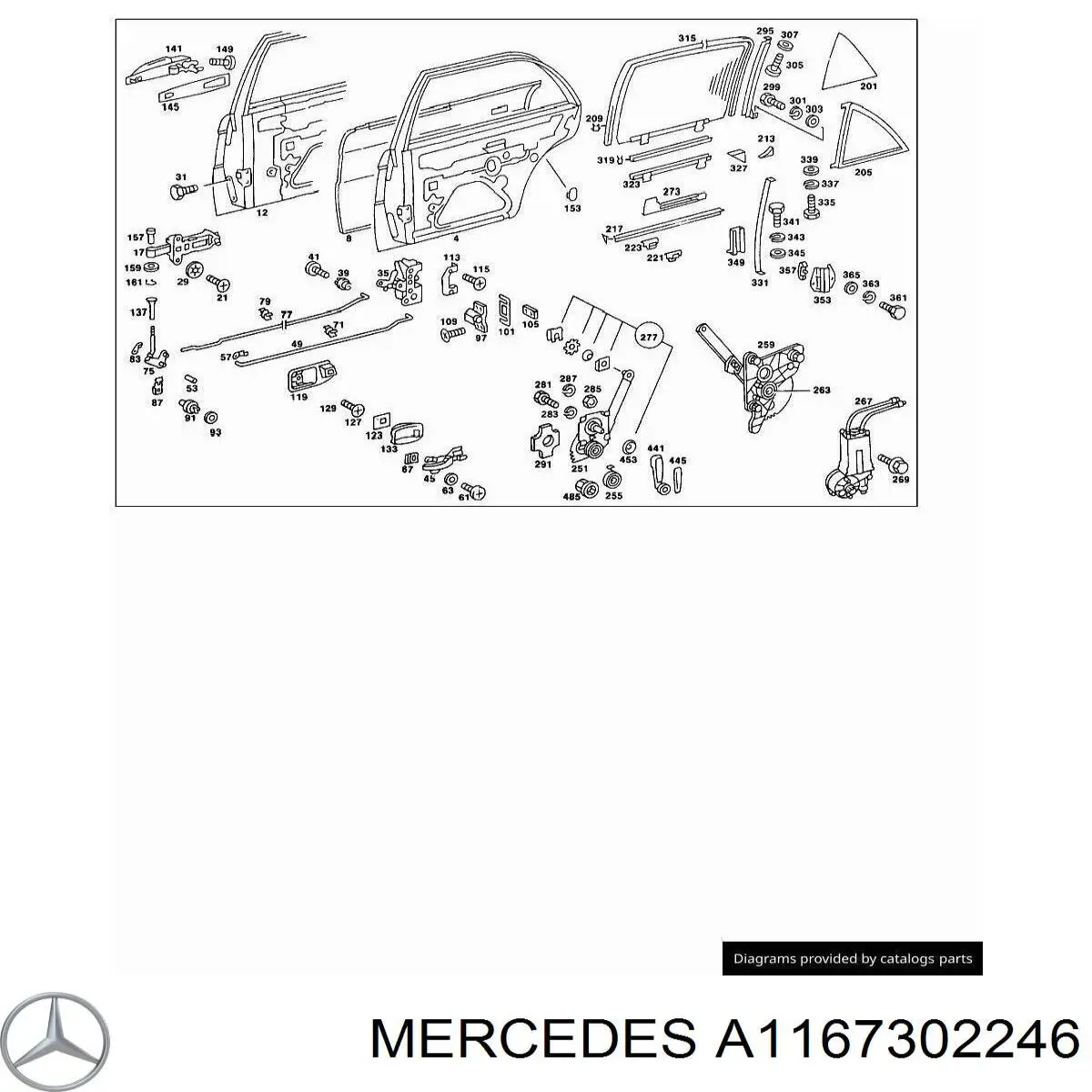 Механізм склопідйомника двері задньої, правої Mercedes A1167302246 ціна, від 740.83 USD