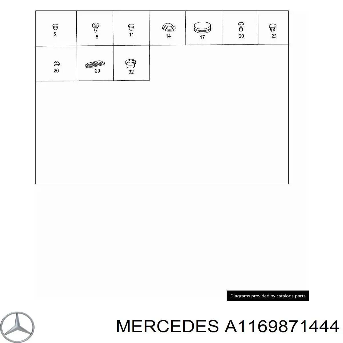  Mercedes A1169871444 ціна, від 1.24 USD