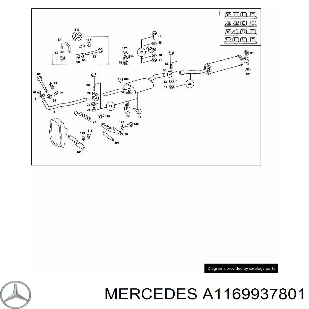 Купити A1169937801 Mercedes Пружина болта кріплення колектора