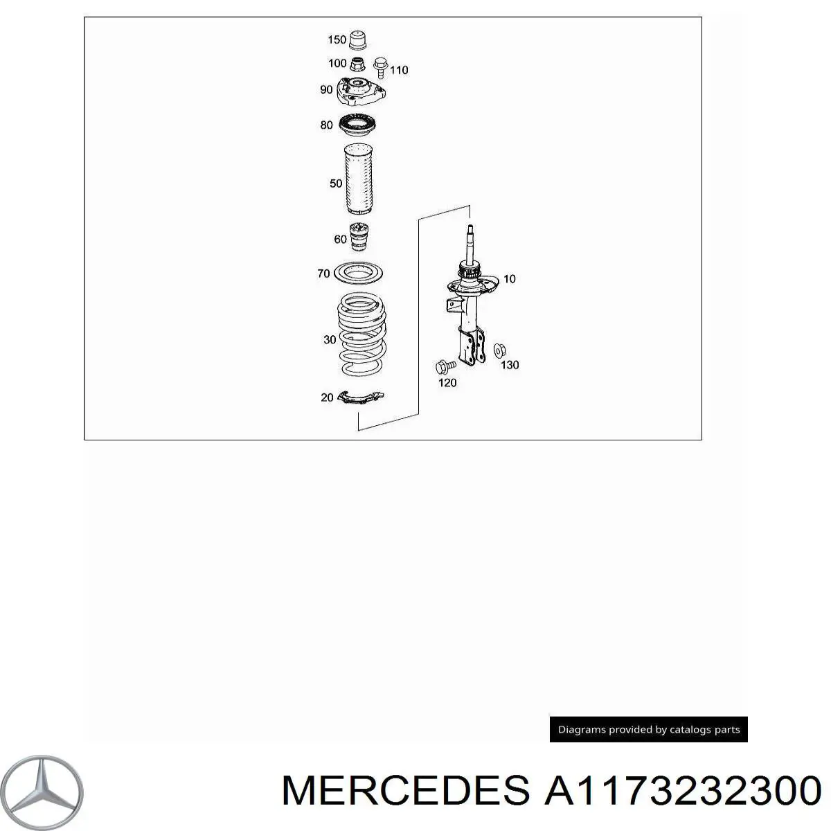 Купити A1173232300 Mercedes Амортизатора передній лівий