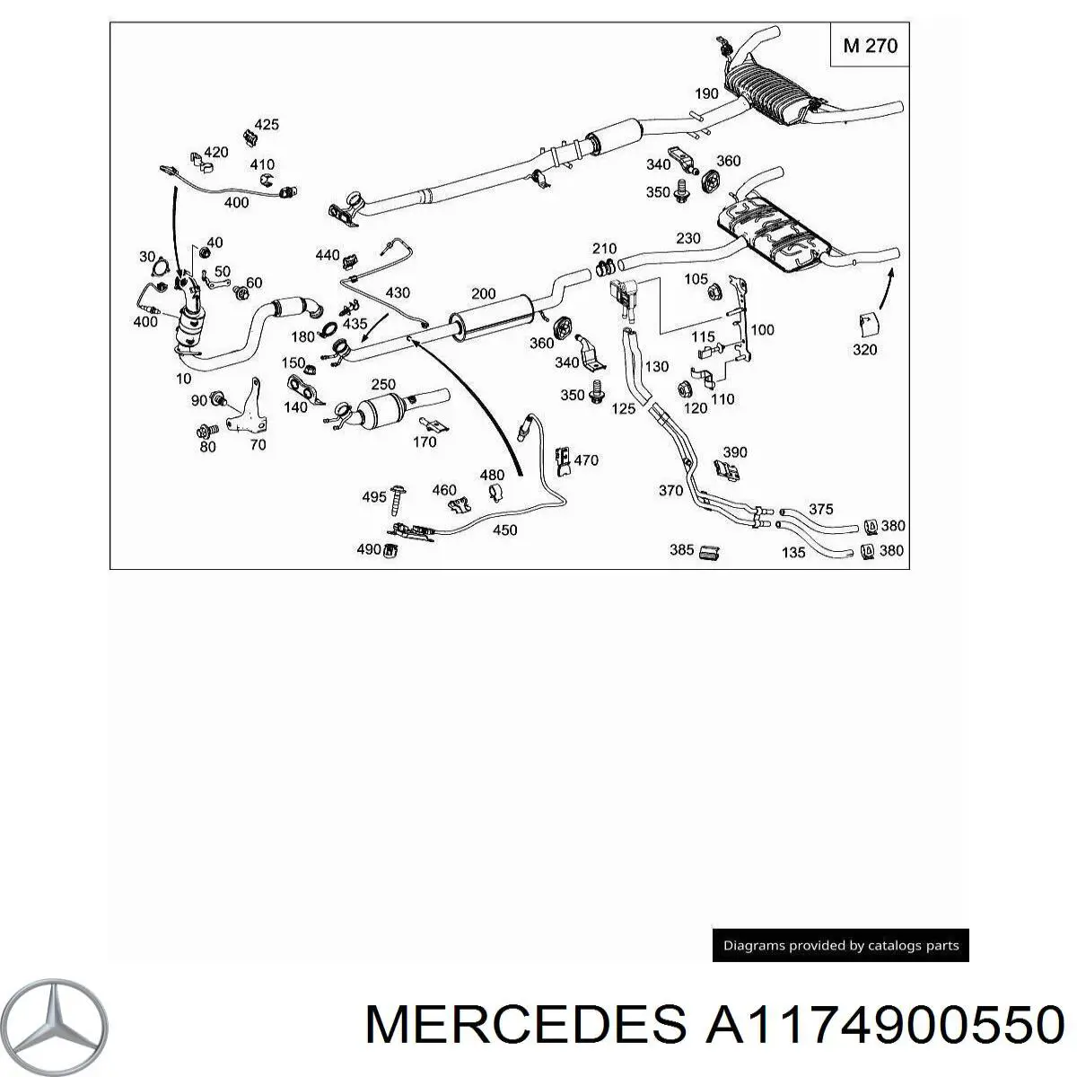 A1174900550 Mercedes Глушник передній