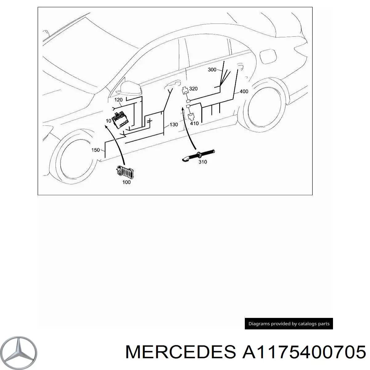 A1175400705 Mercedes Джгут проводів передньої двері