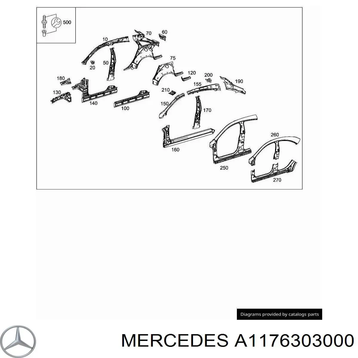  Mercedes A1176303000 ціна, від 126.67 USD