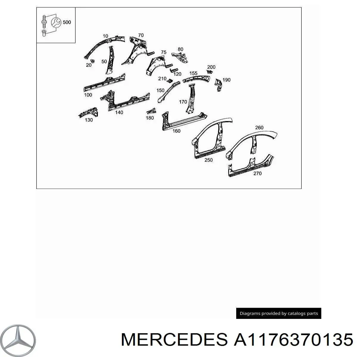 A1176370135 Mercedes Поріг зовнішній лівий