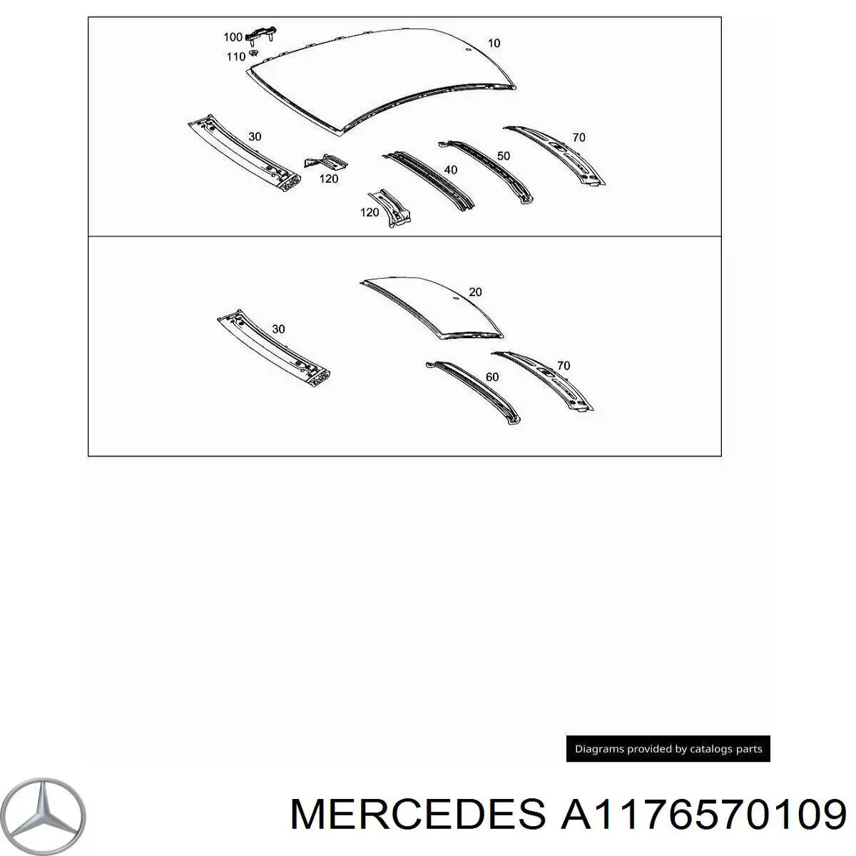 A1176570109 Mercedes Дах кабіни (кузова)
